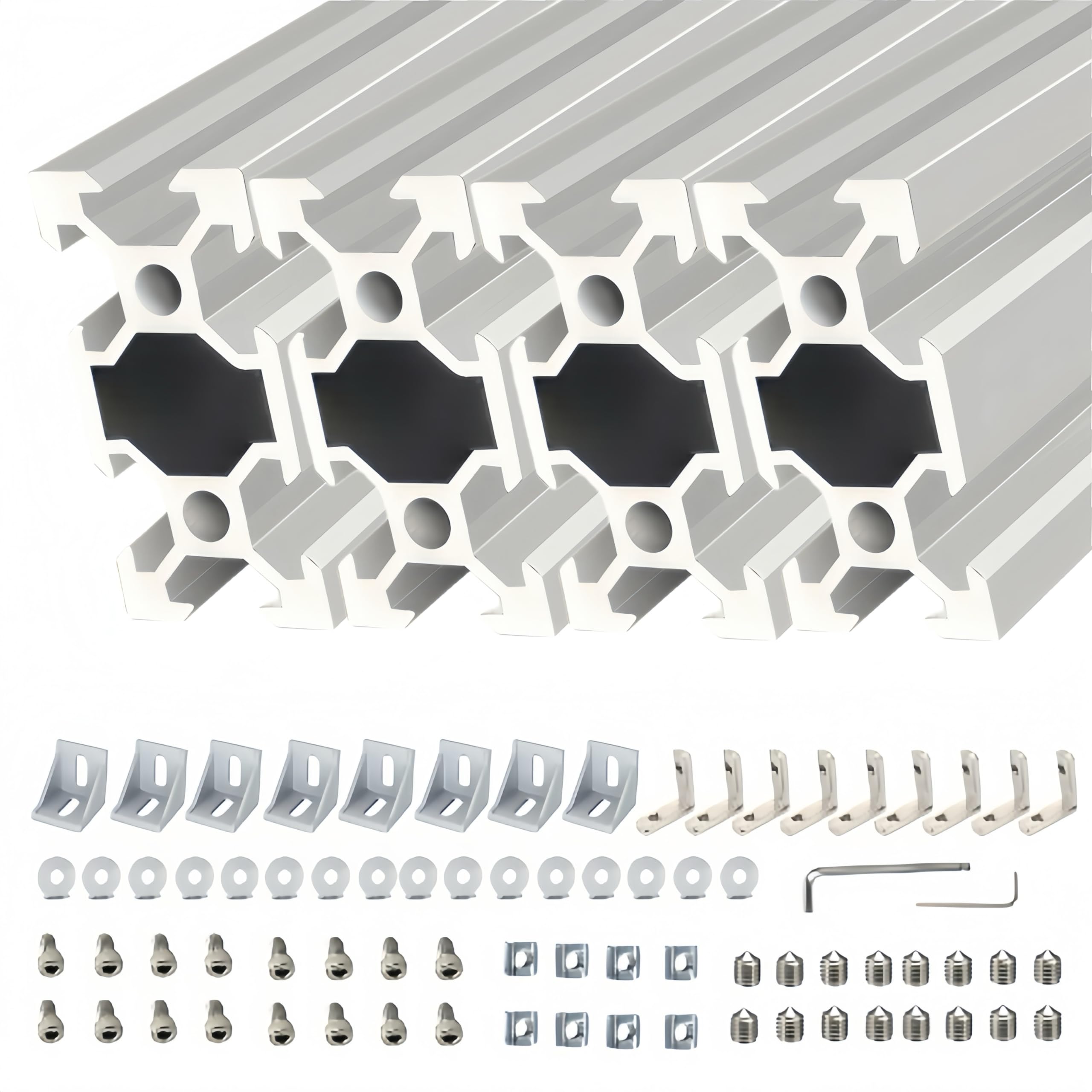 BELLA BAYS 5 Pack 78.74 inch 2000 mm 2040 V Slot Aluminum Extrusion Profile European Standard Anodized Silver Extruded Linear Rail Guide Frame for 3D Printer Laser Engraving Machine CNC Workbench DIY — Amazon image 26