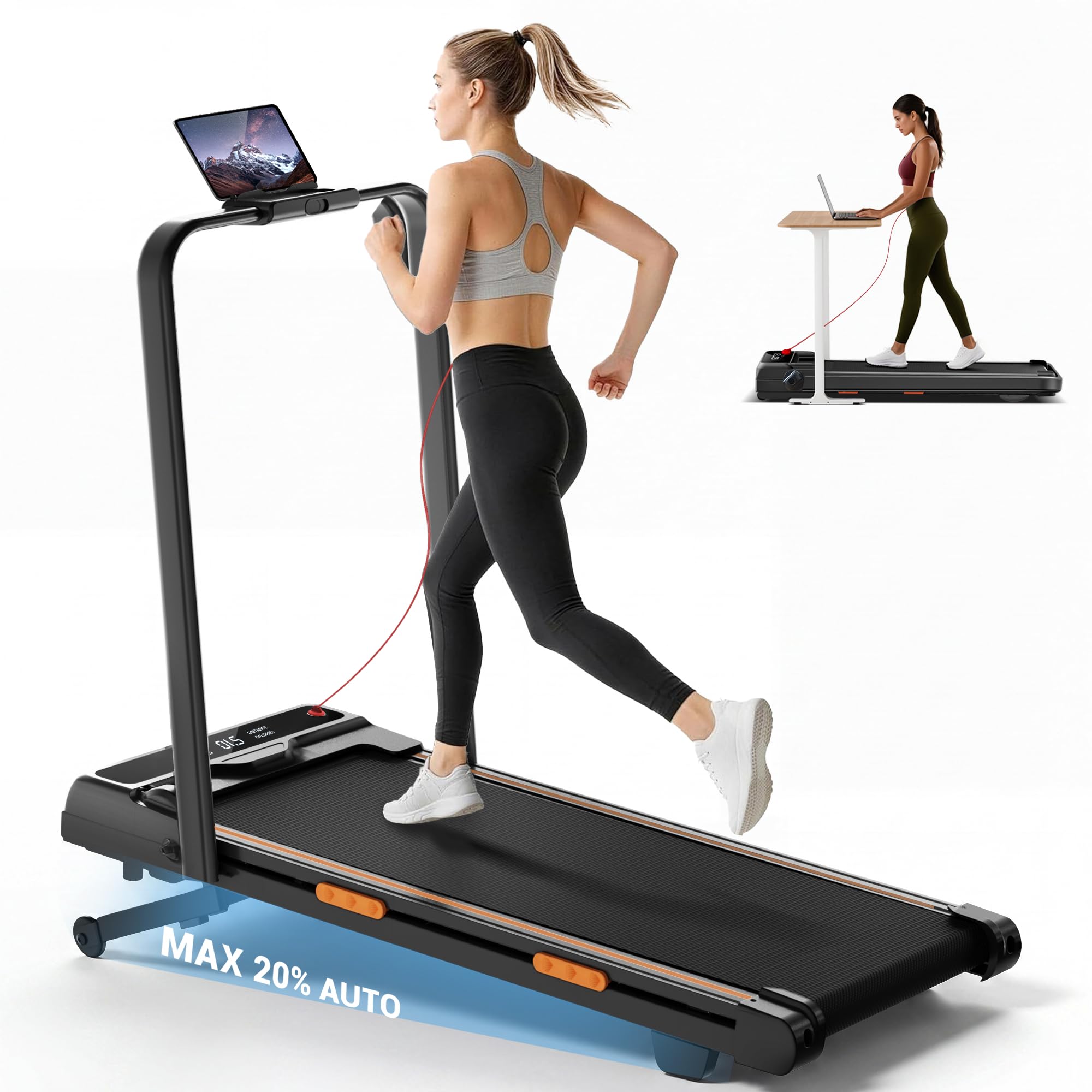 CURSOR Tapis Roulant con Inclinazione Automatica, 12KM/H, 160KG | Tapis Roulant Elettrico Pieghevole, Tapirulan da Casa 3.0HP con Display LED