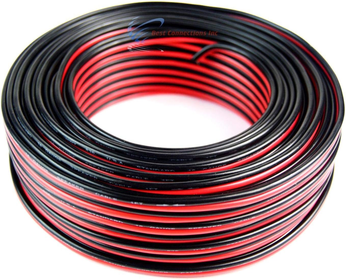 Black Speaker Wire with Red Stripe - 25 Meters