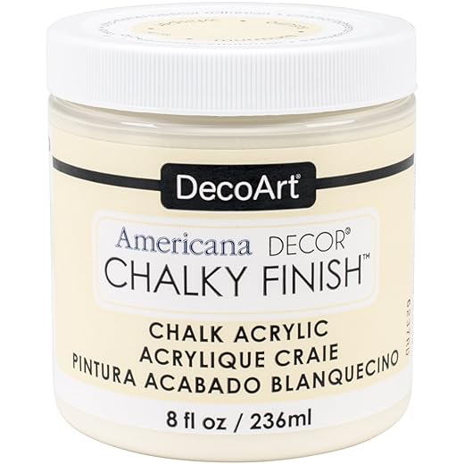 DecoArt ADC-03 Americana Chalky Finish Paint, 8-Ounce, Whisper