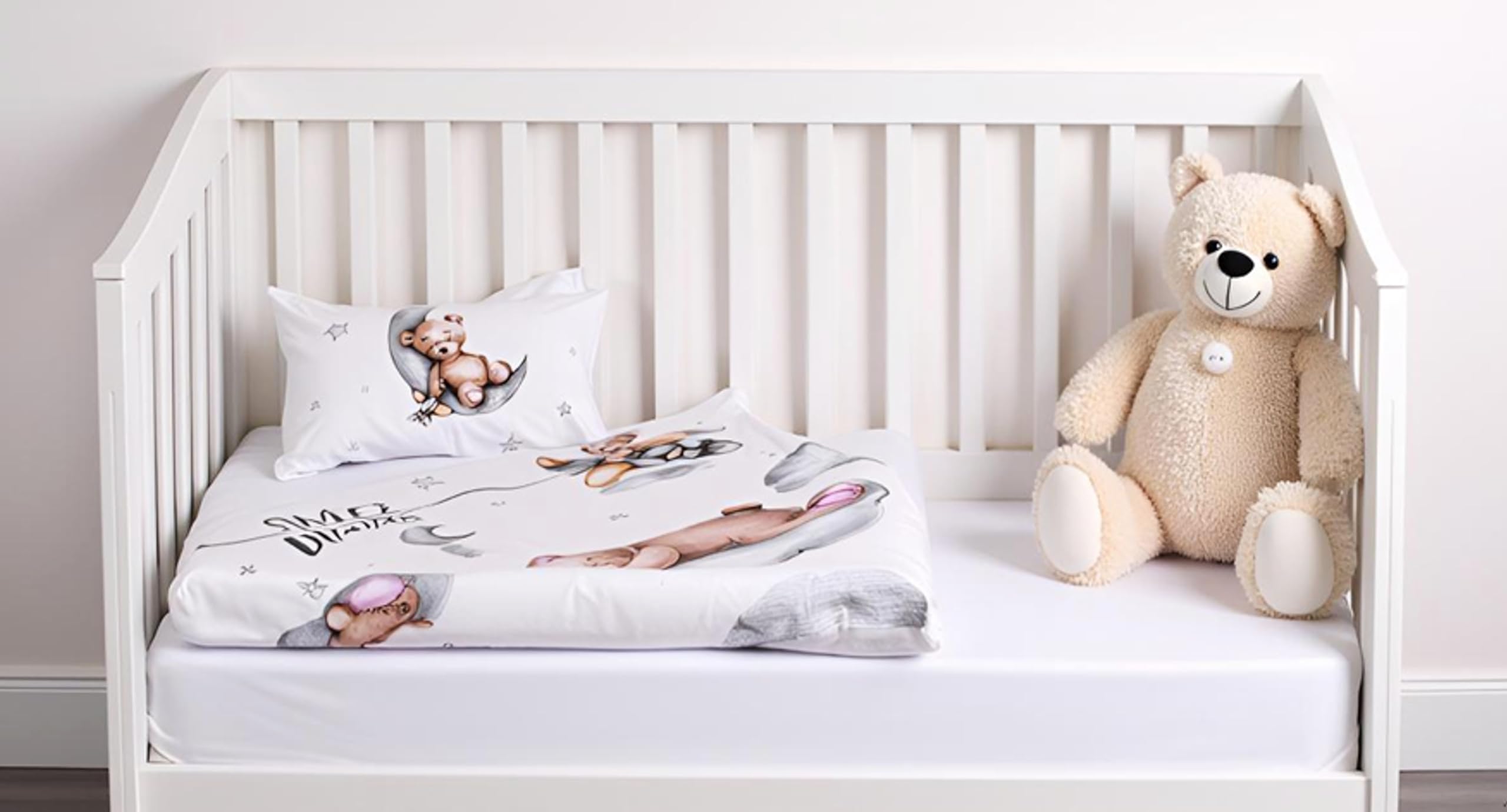 Theonoi Biancheria da letto per bambini e bambine, set completo di copripiumino 100 x 135 cm e federa 40 x 60 cm, in cotone Öko-Tex Standard per ragazzi e ragazze (orsacchiotto)