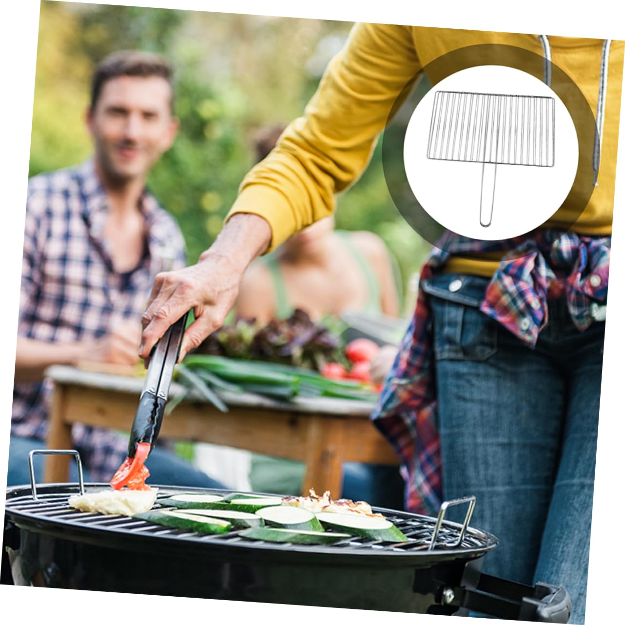 Abaodam Per Barbecue Con Portatile Da Per Carne e Verdure Facile Da Usare e Resistente Temperature