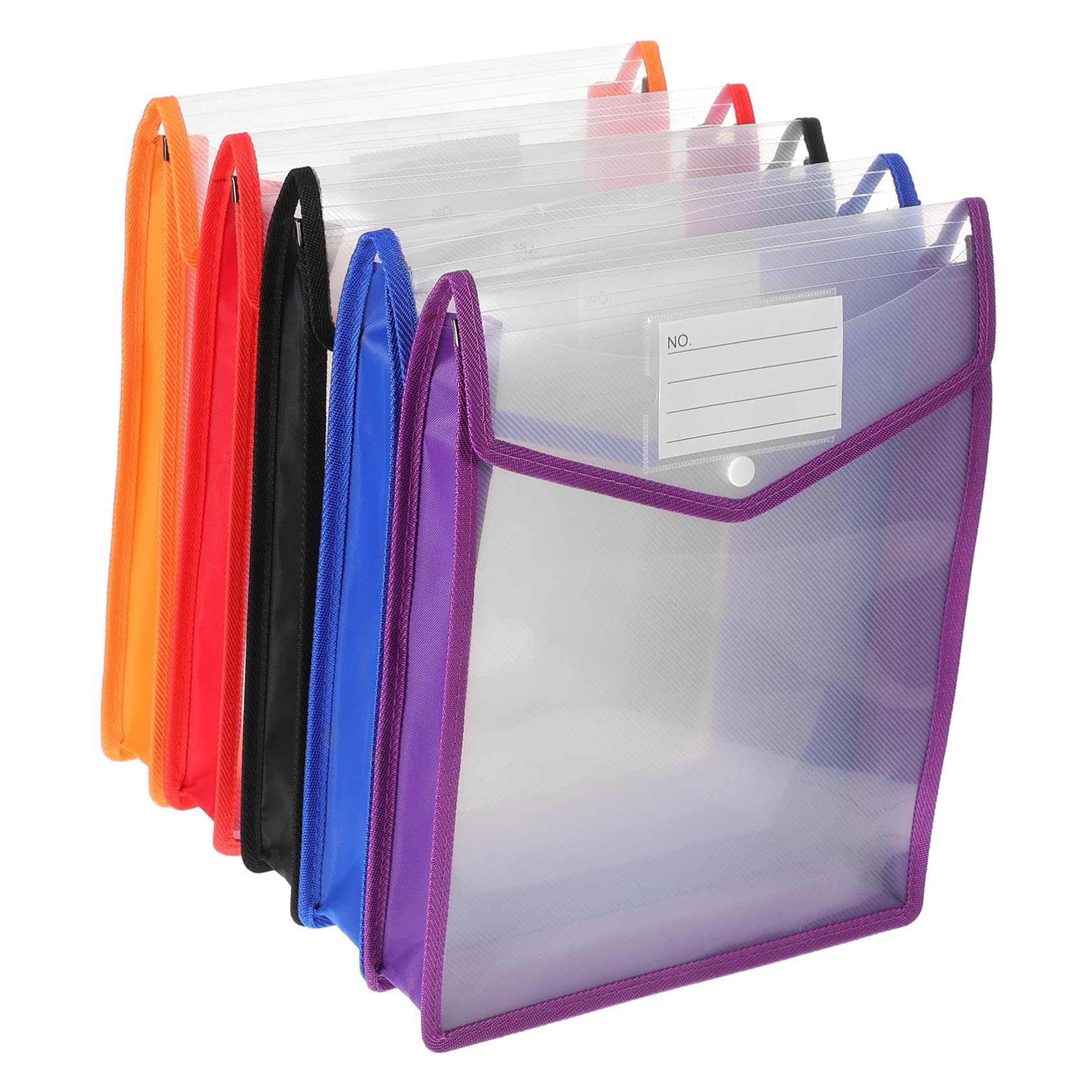 Pochettes transparentes A4 avec fermeture pression et soufflet extensible robuste - 8