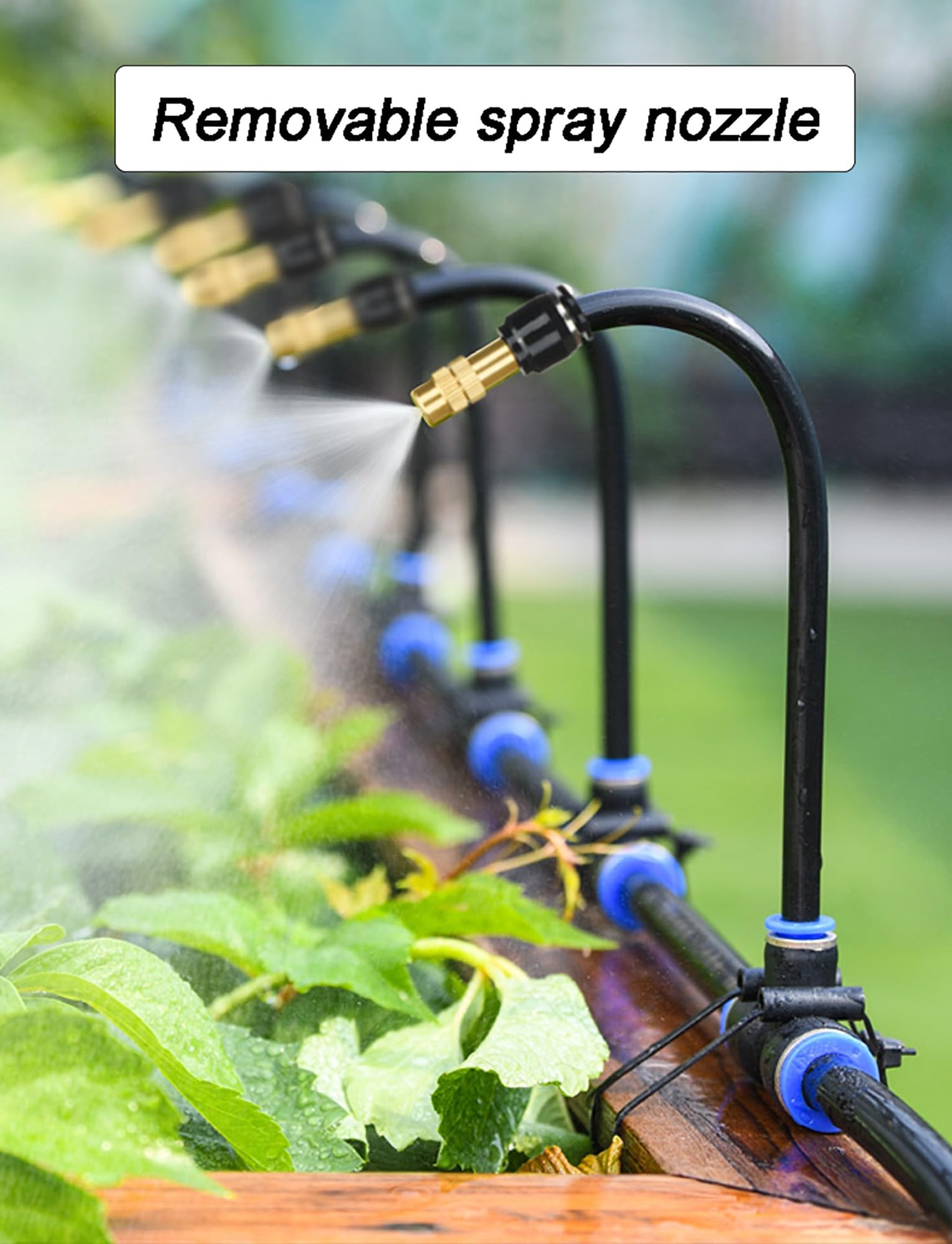 Genérico Boquilla nebulizadora Ajustable de 360°: riego automático for Plantas de jardín o Cultivo, microaspersor con enfriamiento por nebulización, fácil instalación.(20meters/65.6ft)