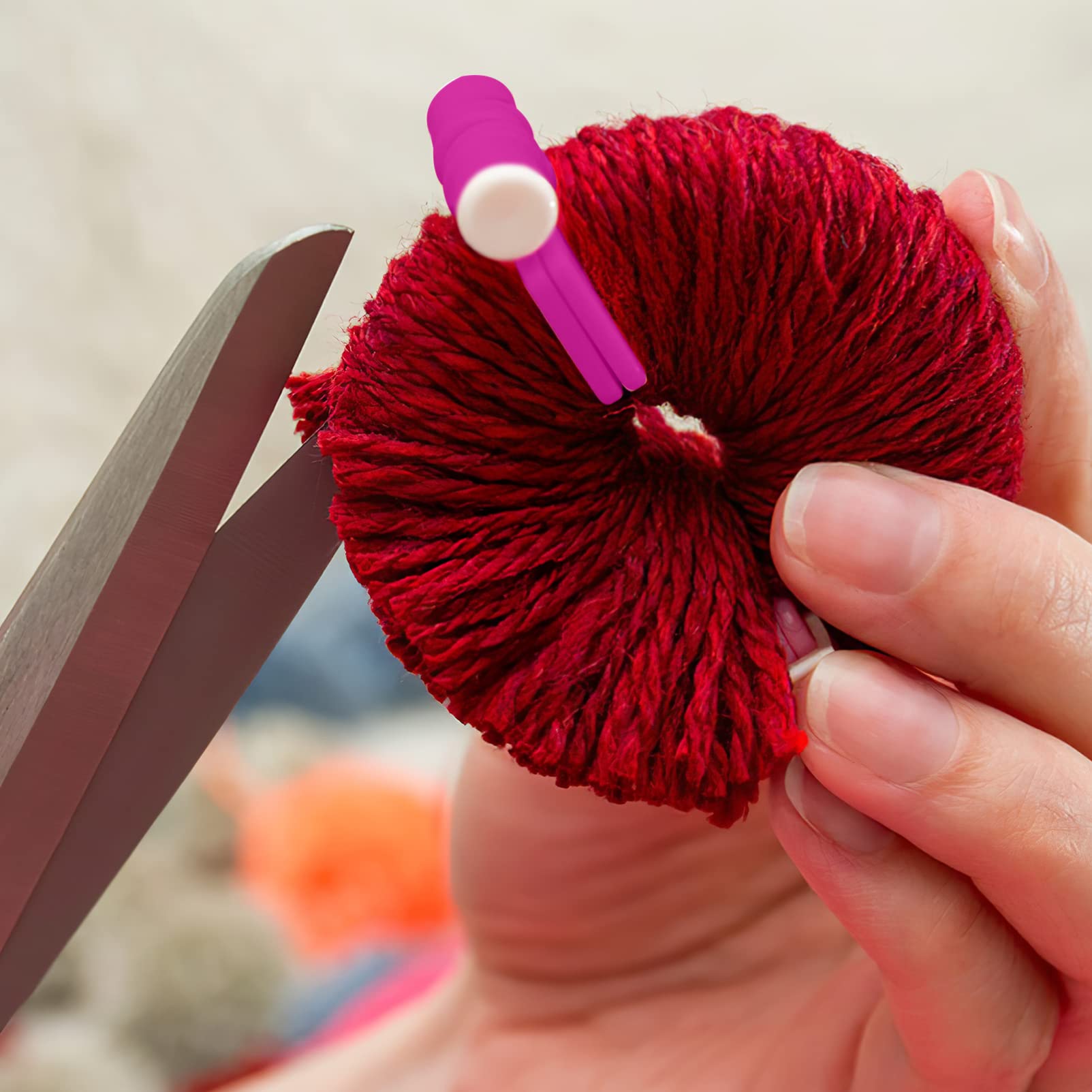 NUOBESTY 3 Sätze Ball Maker Craft Pompons Pom Pom Bastelset Flauschiges Stricken Wollspulen Saum Maker Rohr Maker Pom Pom Kissen Webstuhl Weben Wickler Strickball Strickhandwerk 8 Stück * 3