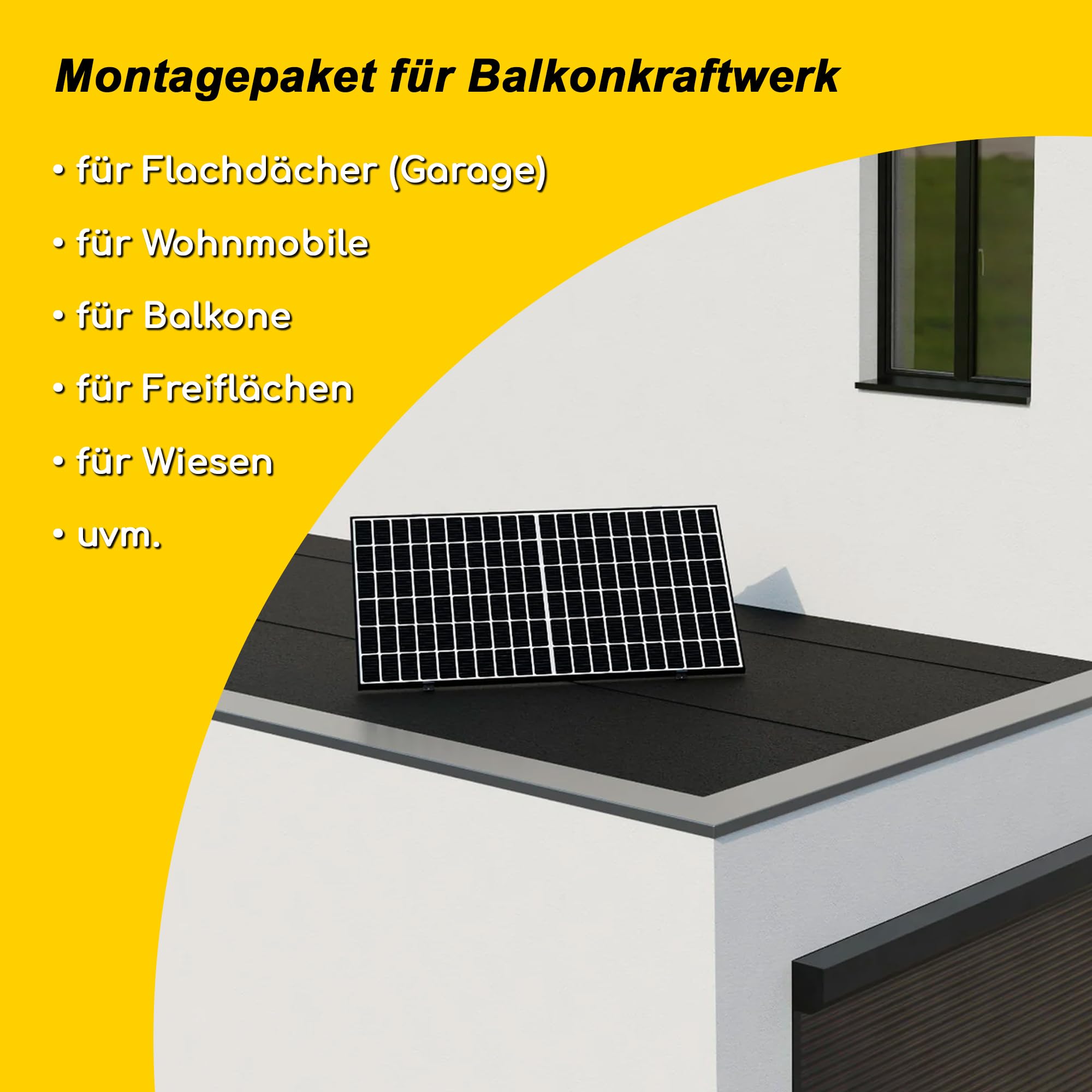 2 Sets Solarpanel Halterung Balkonkraftwerk | Solarmodul Halterung für Solarmodule bis 114cm | Verstellbar 0-90°