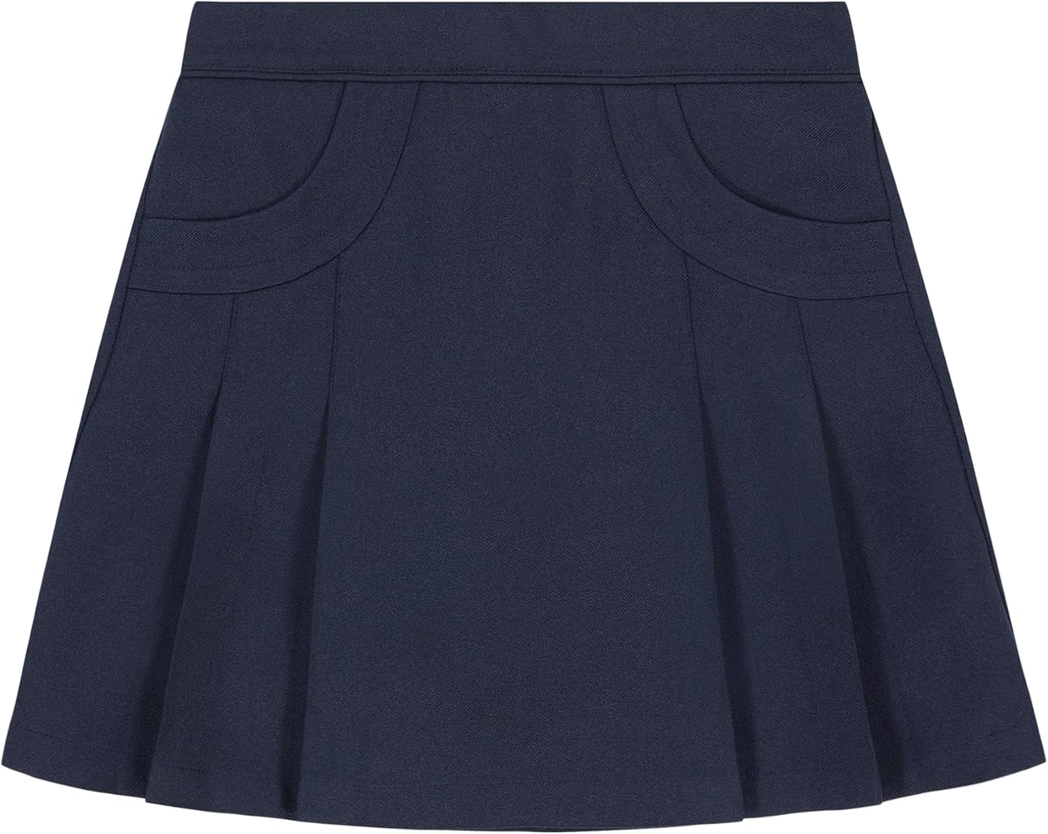 Nautica Girls School Uniform Pleated Pull-on Scooter Skirt with Undershorts, Knit Waistband & Functional Pockets