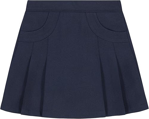 Nautica - Falda de uniforme escolar para niñas con pliegues, con pantalones cortos, cintura de punto y bolsillos funcionales