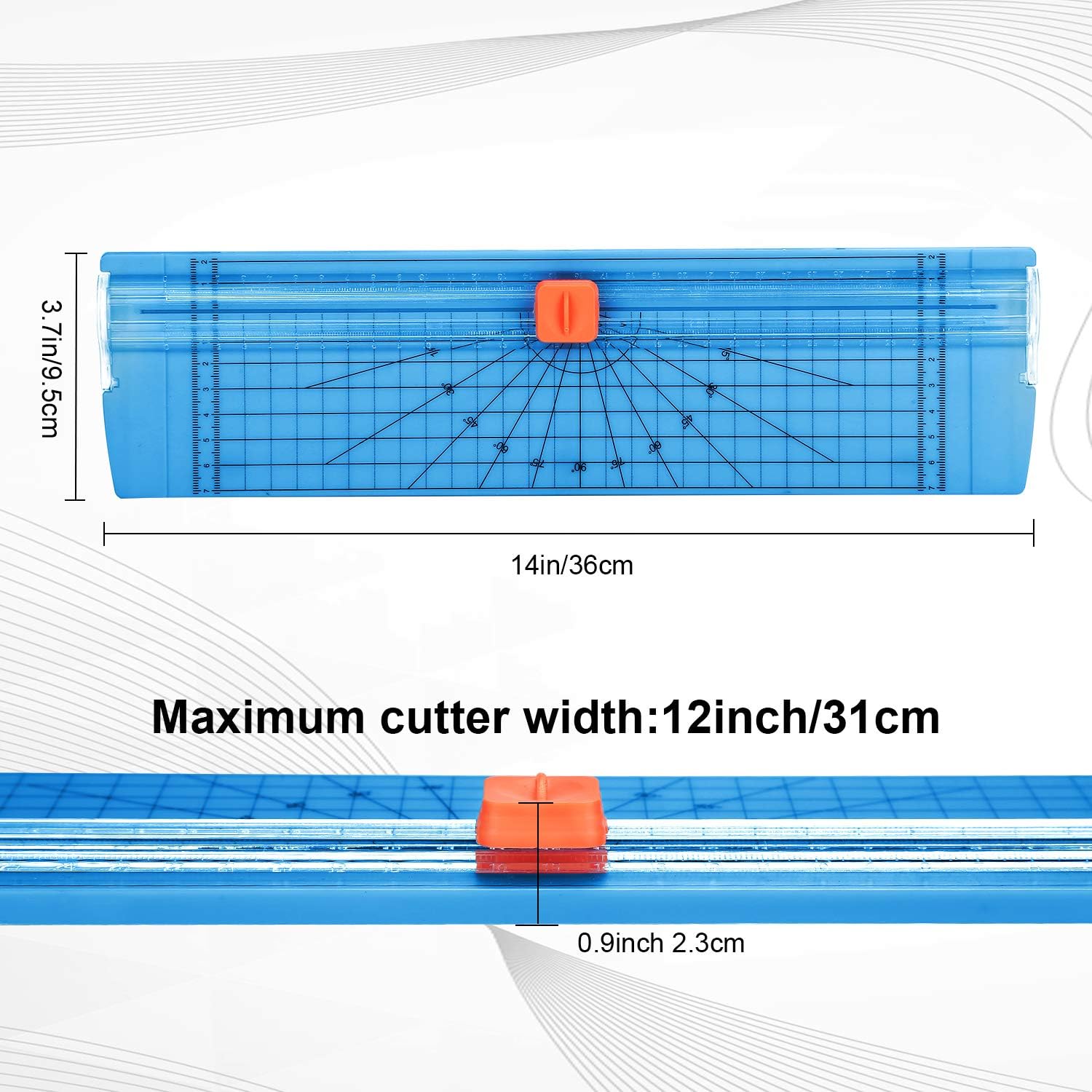 Paper Cutter, AGPTEK 12" A4 Paper Trimmer with Automatic Security Safeguard for Scrapbooking, Home, Office and Picture Cutting, Label Design, Photos, Blue