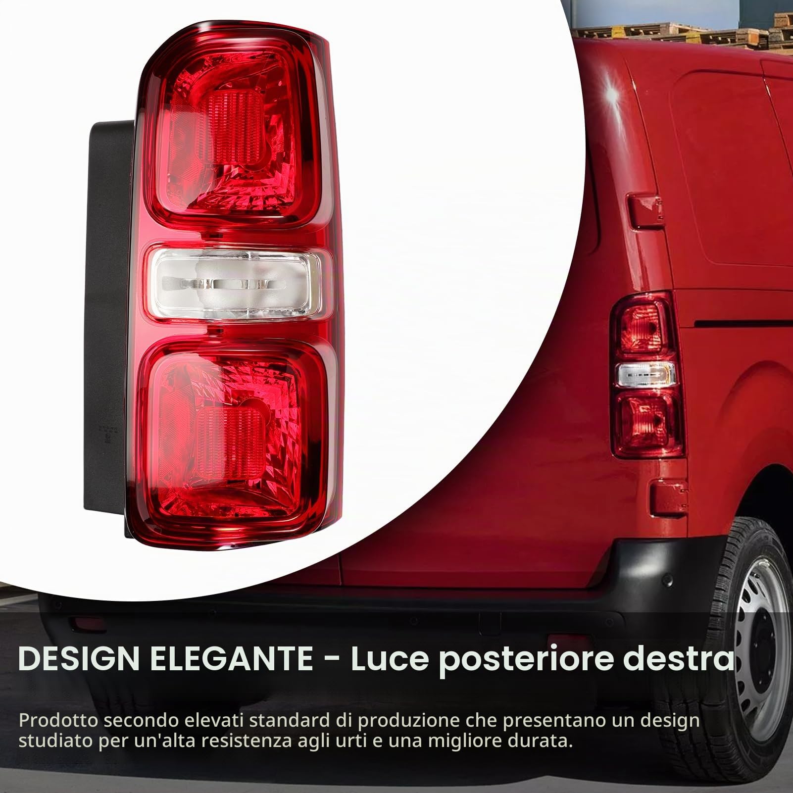 Fanale Posteriore Destro Per Citroen Jumpy Spacetourer 2016- | Faro Posteriore Peugeot Expert Traveller 2016- O.pel Zafra Vivaro C 2019- Toyota Proace 2016- Lato Passeggero 9808243080