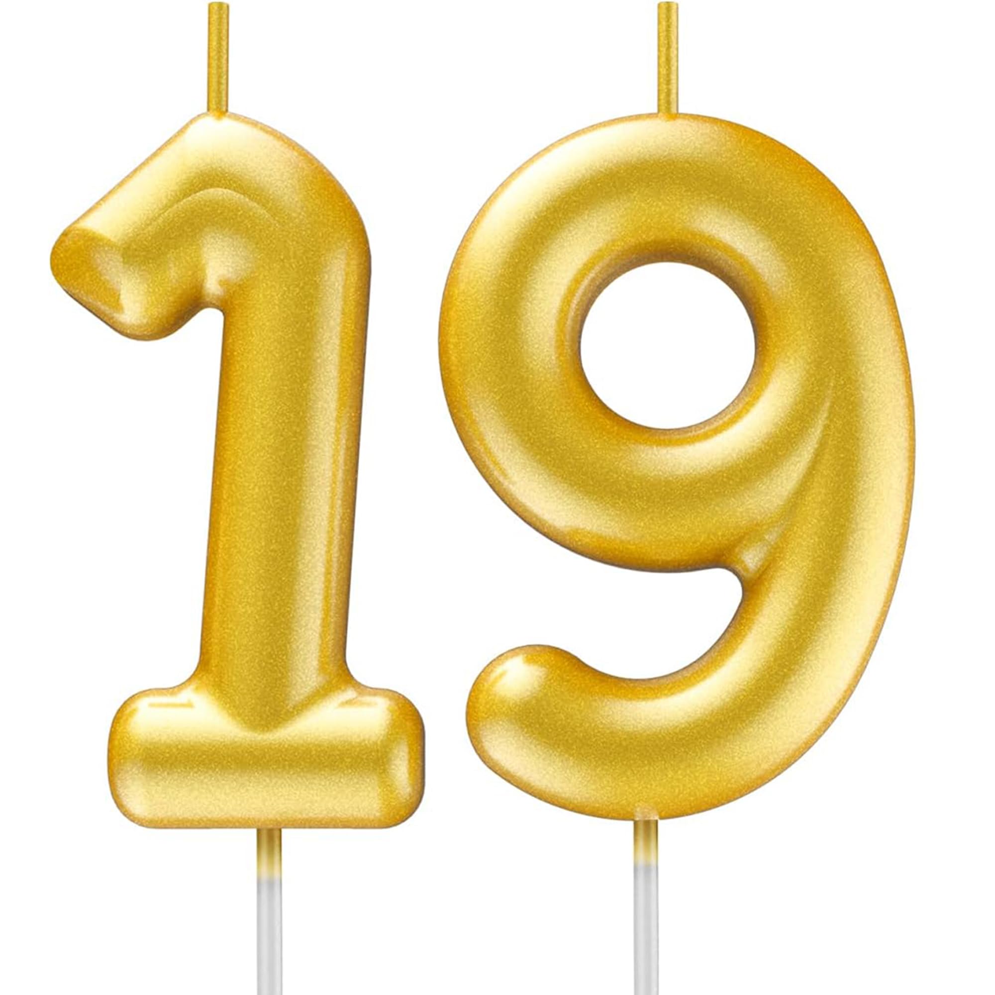 Toyventures Gold 19 19Th Birthday Candle Gold – Number 19 Cake Candle, 3D Candle For 19Th Birthday/Anniversary Cake Decoration
