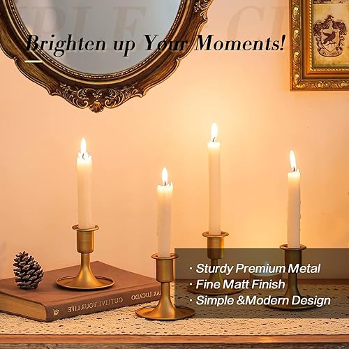 Miniatura 4 de 2 portavelas cónicos dorados, portavelas de metal, soportes decorativos para centros de mesa de boda, fiesta, hogar, mesa de comedor (sin velas)