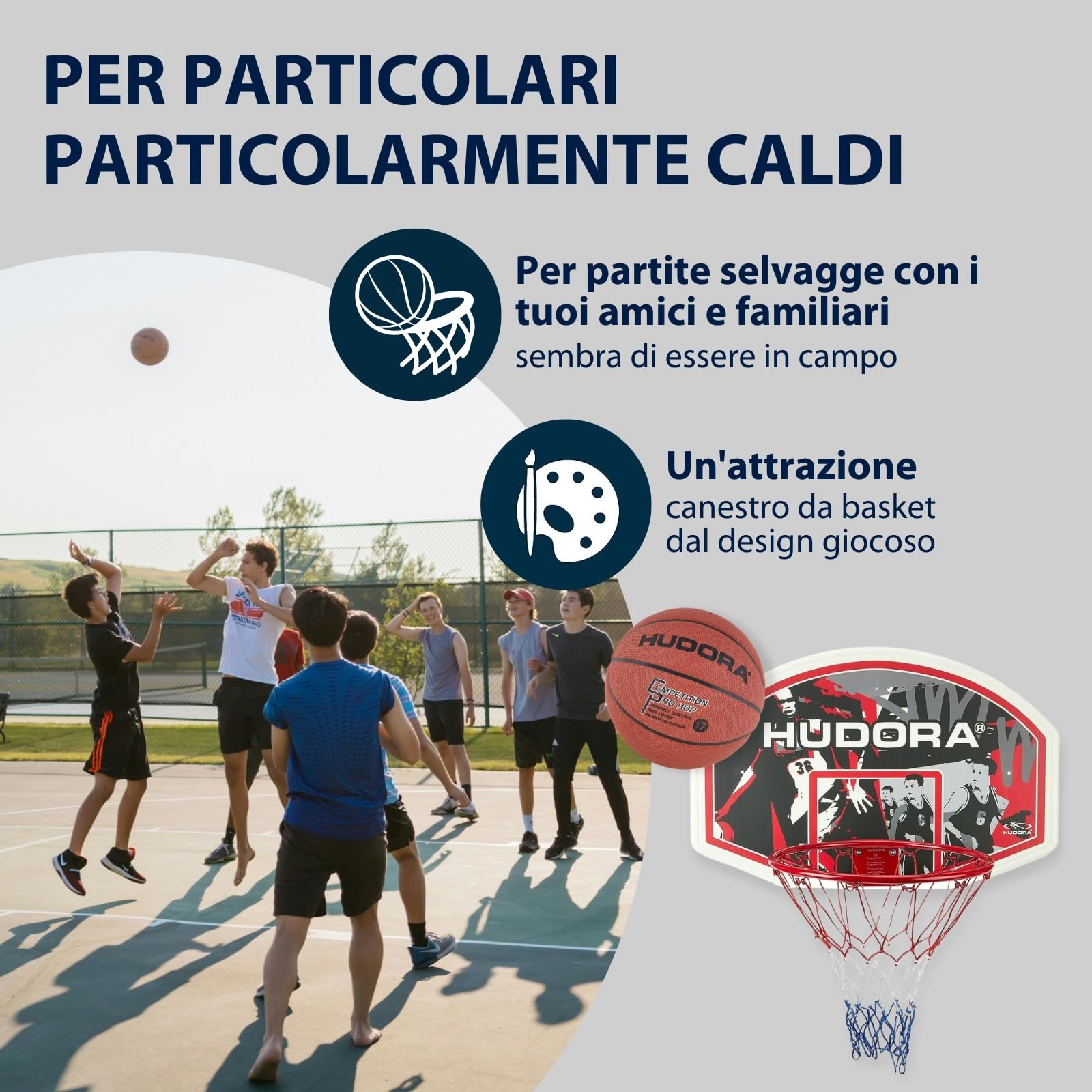 Hudora Basketball Hoop Set - Indoor & Outdoor Basketball Hoop with Board - Basketball Basket with Mounting Material for Wall Mounting - Basketball Board & Basket for Adults/Teenagers & Children