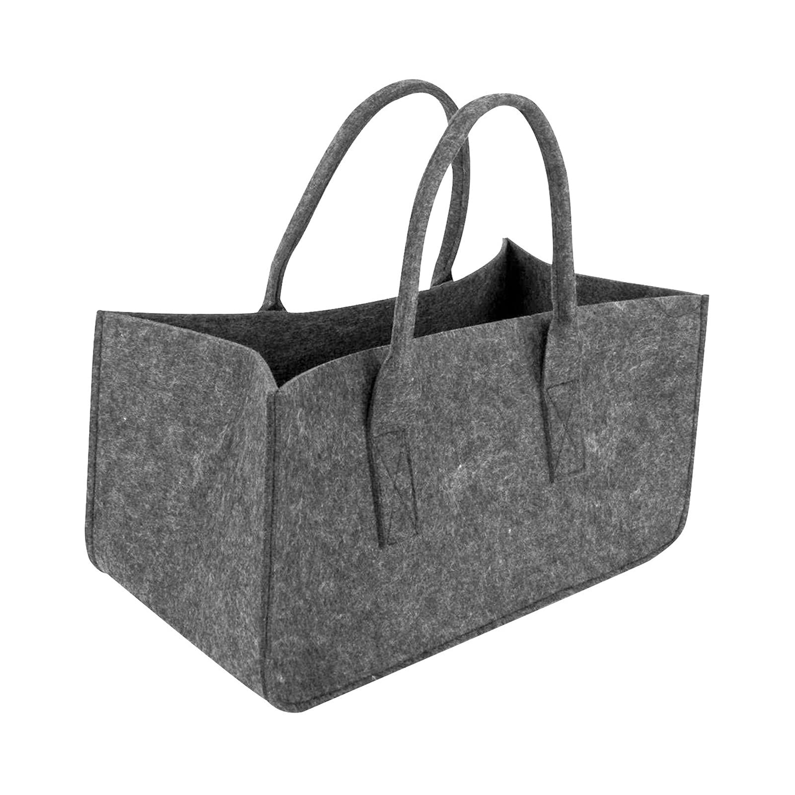 Borsa Porta Legna Grigio Scuro – Borsa in Feltro di Grande capacità per la Spesa e per riporre Borse