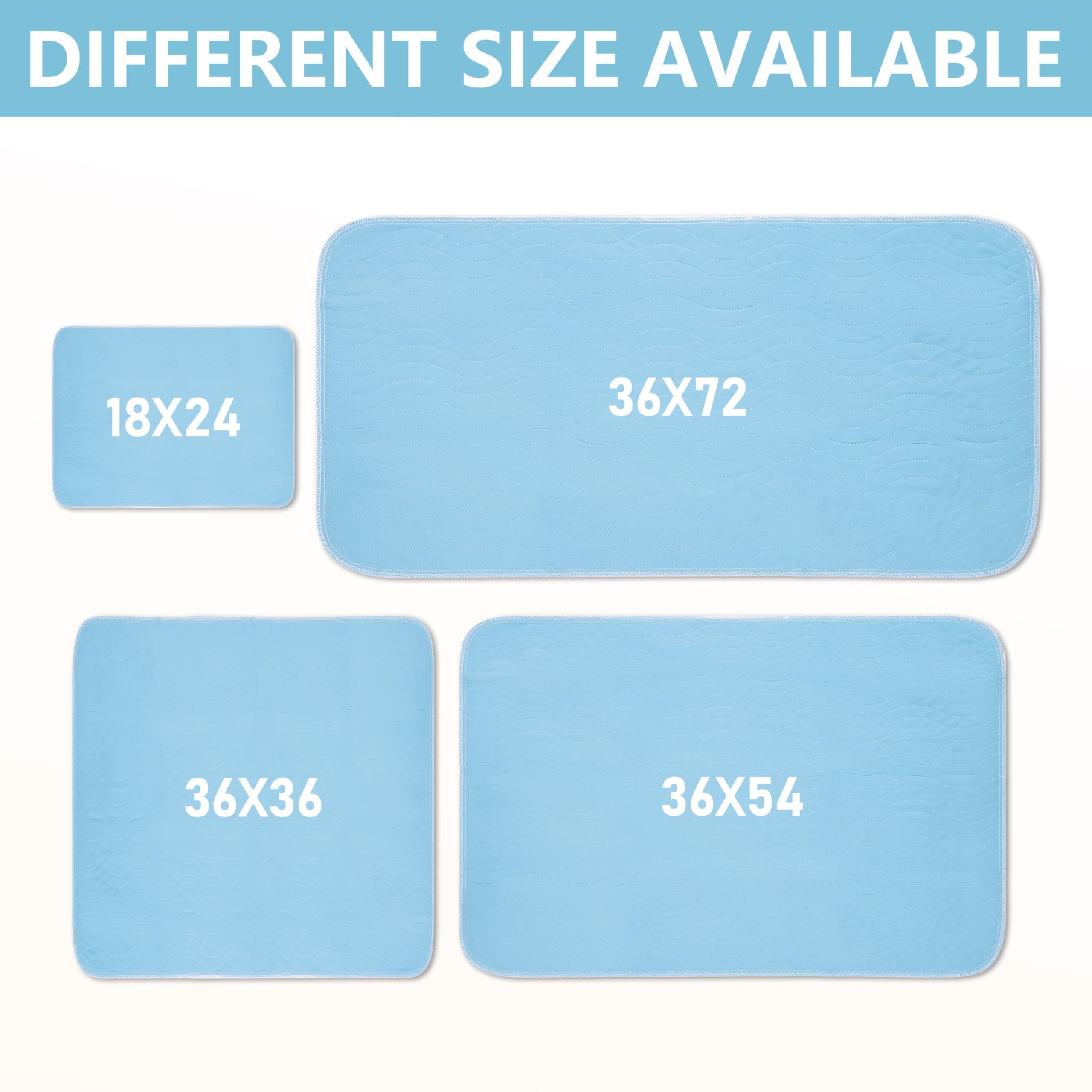 DAHAPYBOO Almohadillas lavables de 36 x 36 pulgadas, paquete de 4 almohadillas de cama para incontinencia, gran absorción, reutilizables para ancianos, niños, adultos y mascotas, impermeables, de