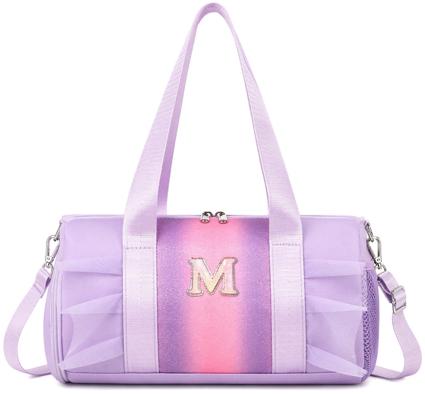 Ballet Bag for Girls, Dance Gymnastics Bag with Wet Pocket, Rainbow Kids Duffle Bag Sports Gym Bag for Little Ballerinas
