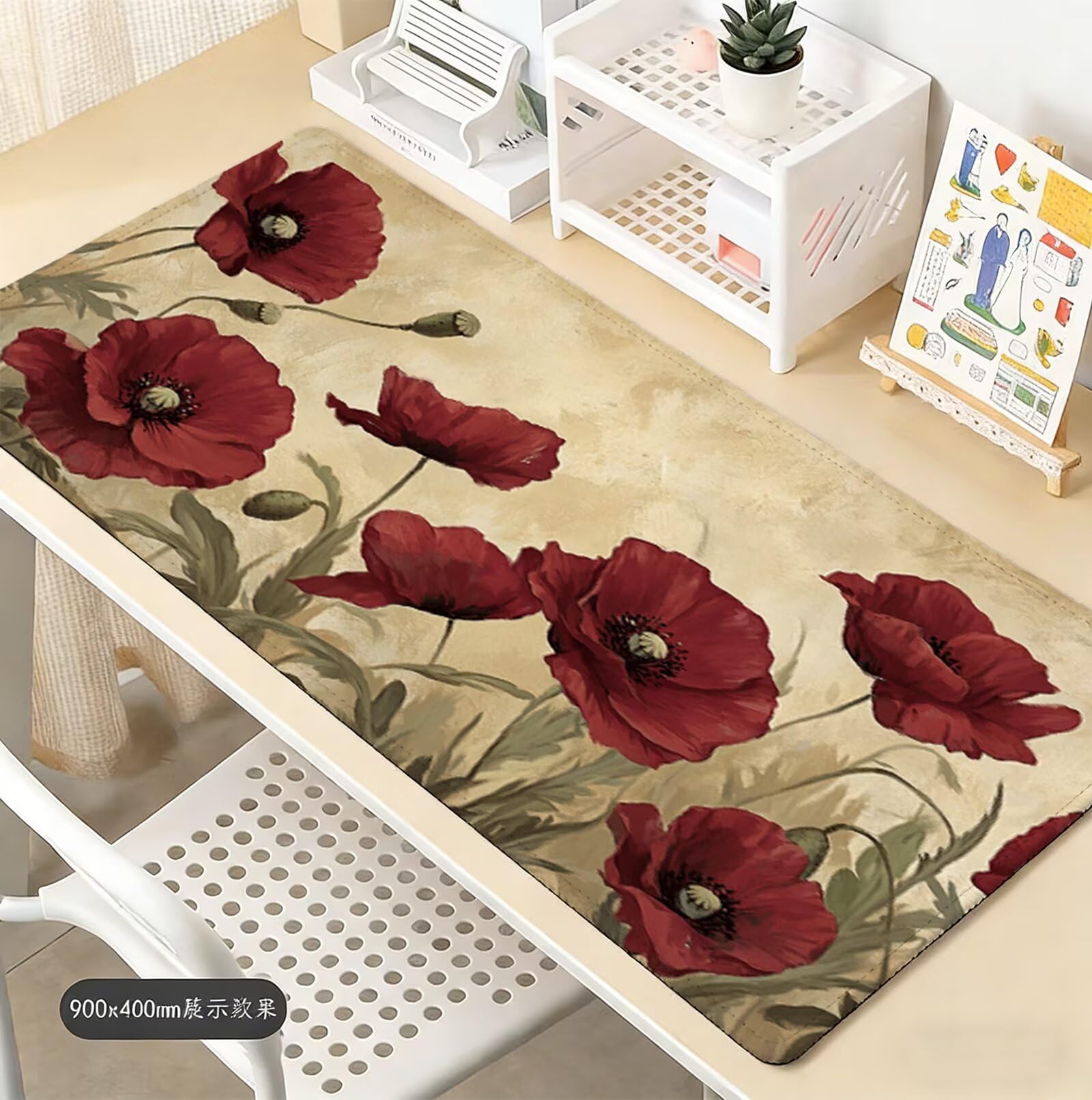 Podkładka pod mysz XXL 1400 x 600 mm czerwona podkładka pod mysz do gier, podkładka na biurko z antypoślizgową gumową podstawą, wodoodporna i antypoślizgowa podkładka pod mysz mak, do PC, laptopa