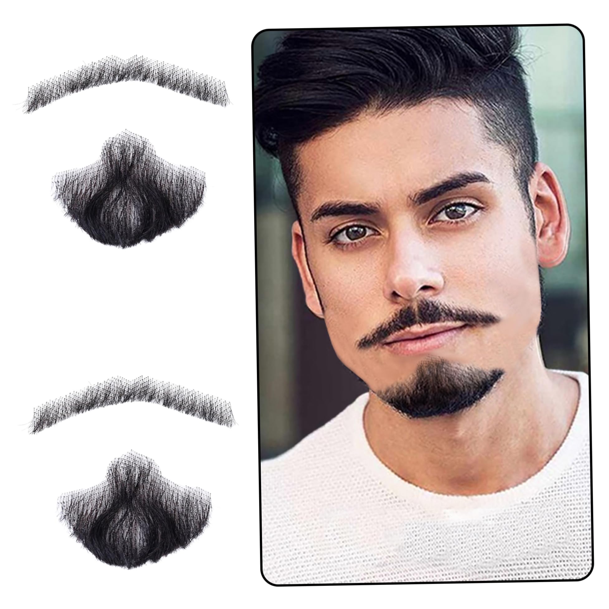 Barba Finta Realistica In Capelli Umani Con Pizzo – Marrone, Per Cosplay, Halloween E Teatro