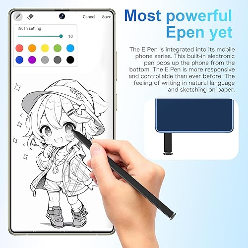 Miniatura 5 de Huness Teléfono I25 Ultra desbloqueado, bolígrafo integrado, batería para teléfono celular de 7000 mAh, pantalla HD de 6.99 pulgadas, Android 14