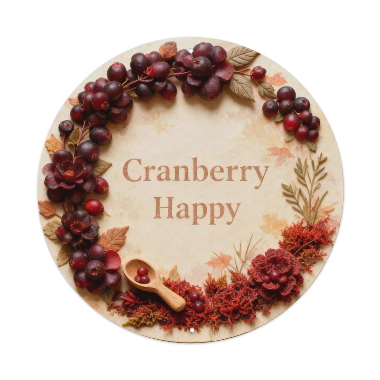 Cranberry Happy Metal Tin Sign Plaque