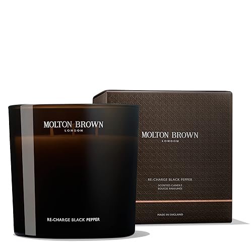 Molton Brown Re-Charge - Vela perfumada de lujo de pimienta negra (Triple Wick), 21.16 onzas