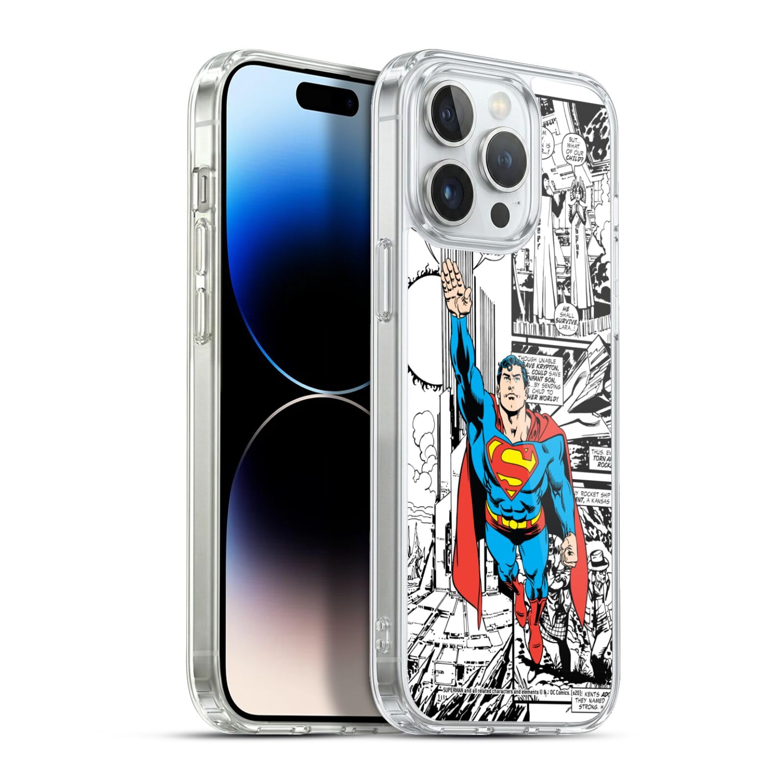 Funda de gel Superman iPhone 13 Pro Max carcasa silicona transparente cómic 7