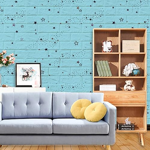 Miniatura 6 de Paquete de 2 paneles de pared autoadhesivos de espuma de ladrillo 3D de 27.6 x 30 pulgadas, papel tapiz adhesivo de pared para el hogar, dormitorio,