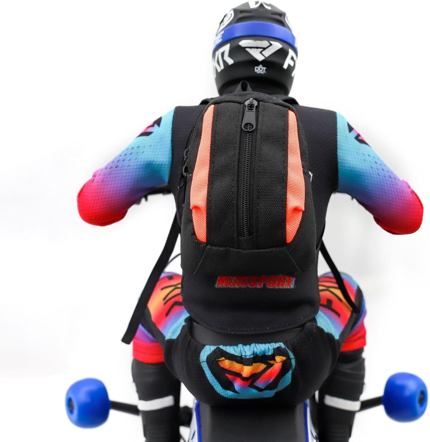 RC Car 1/10 Proportion Simulation Backpack Storage Bag Handbag Decoration for LOSI 1/4 Promoto-MX Motorcycle Upgrade Parts Accessories (Black)