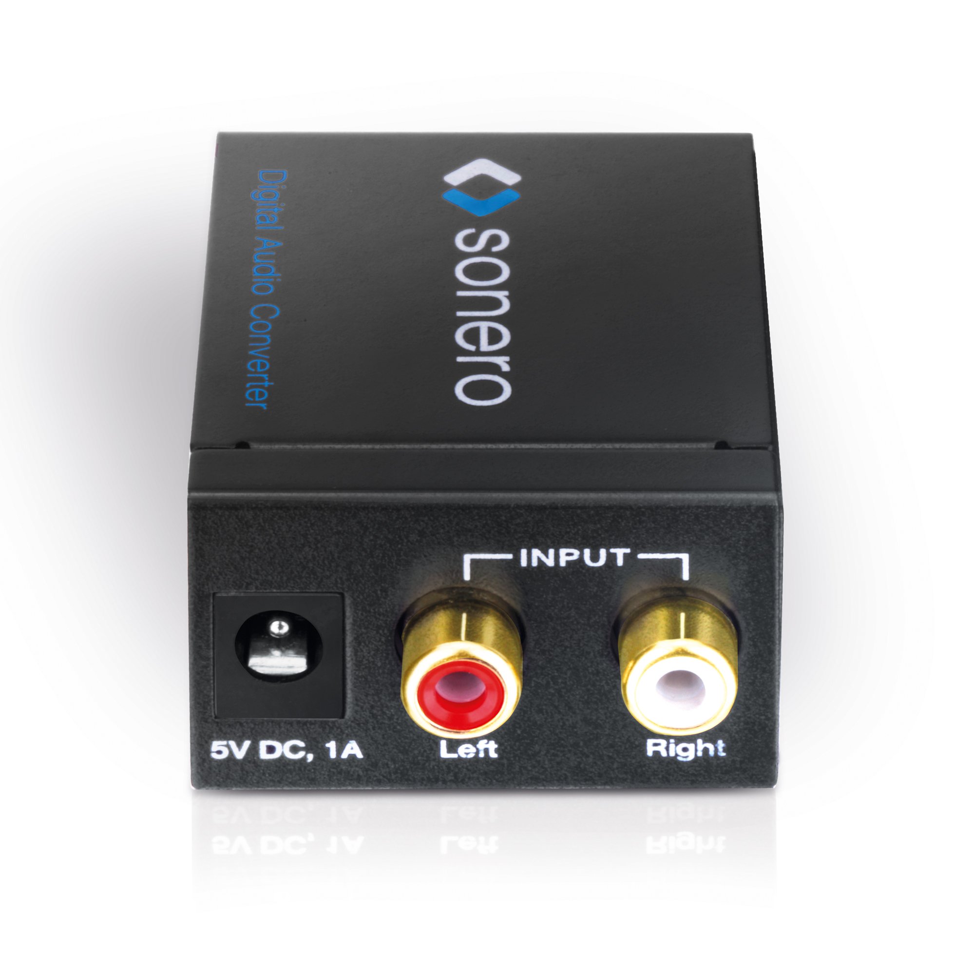 sonero AC000 konwerter audio analogowy/cyfrowy, 2 x cinch stereo audio (L/R) na Digital Audio (optyczny/koncentryczny)