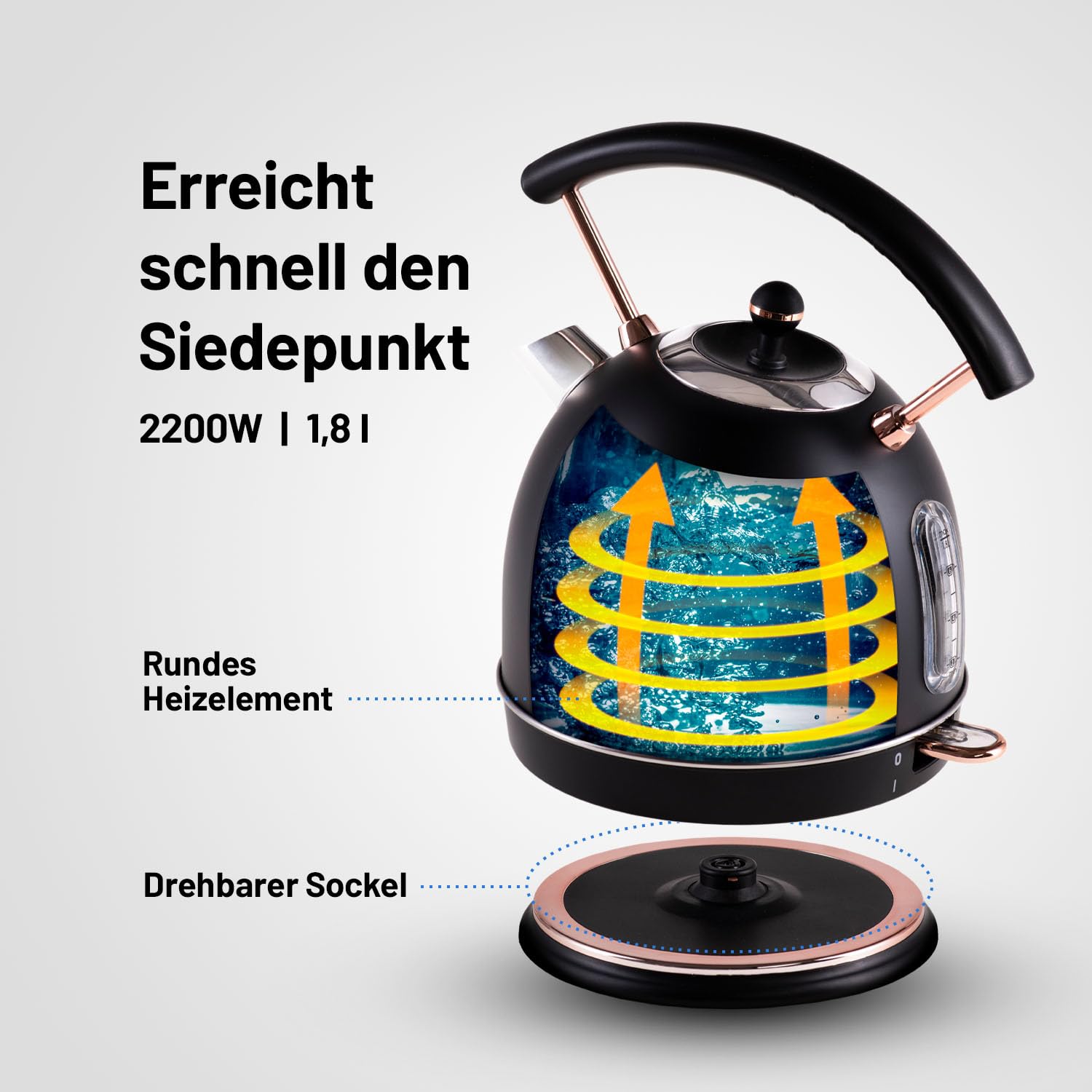 Lauben Electric Kettle 17BC czajnik elektryczny o pojemności 1,8 l, moc 2200 W, wskaźnik temperatury wody, materiał stal nierdzewna, ochrona przed pracą na sucho, zabezpieczenie przed przegrzaniem,