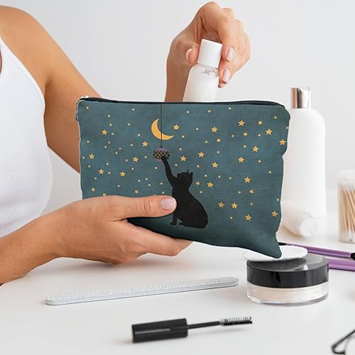 Miniatura 10 de Bolsa de maquillaje de gatos, regalos para amantes de los gatos para mujeres, regalos de gatos, bolsa de cosméticos para gatos, regalos de gatos