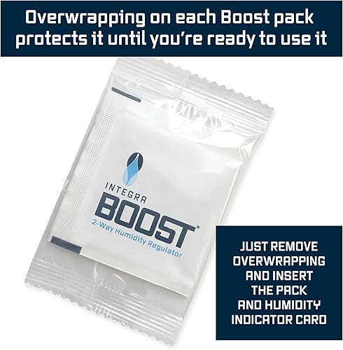Miniatura 6 de Integra Boost Paquete de control de humedad de 2 vías, conserva el sabor y controla la humedad al 69% de RH, absorbente de humedad para hierbas,