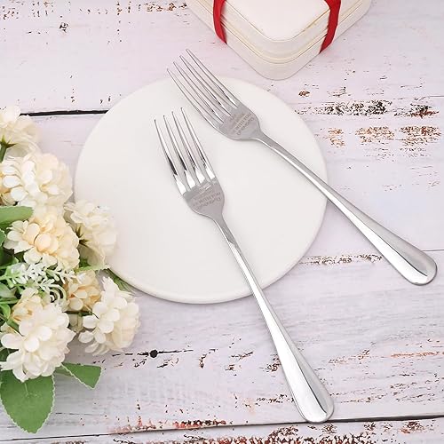 Miniatura 3 de GLOBLELAND 2 tenedores grabados May The Fork Be with You con caja de regalo de acero inoxidable divertidos tenedores de mesa para amigos,
