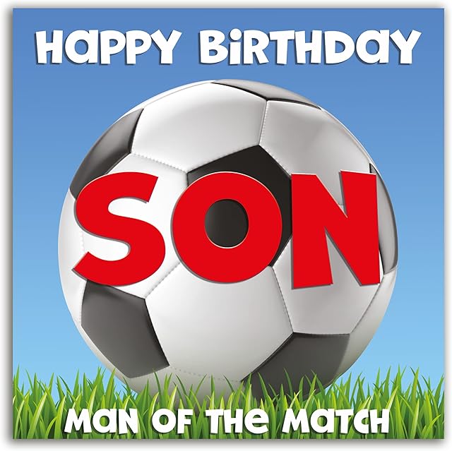 The Heritage Press 'Man of the Match' World Cup - Birthday Card for Son with Envelope - Eco-friendly - Made in UK - 215X215mm