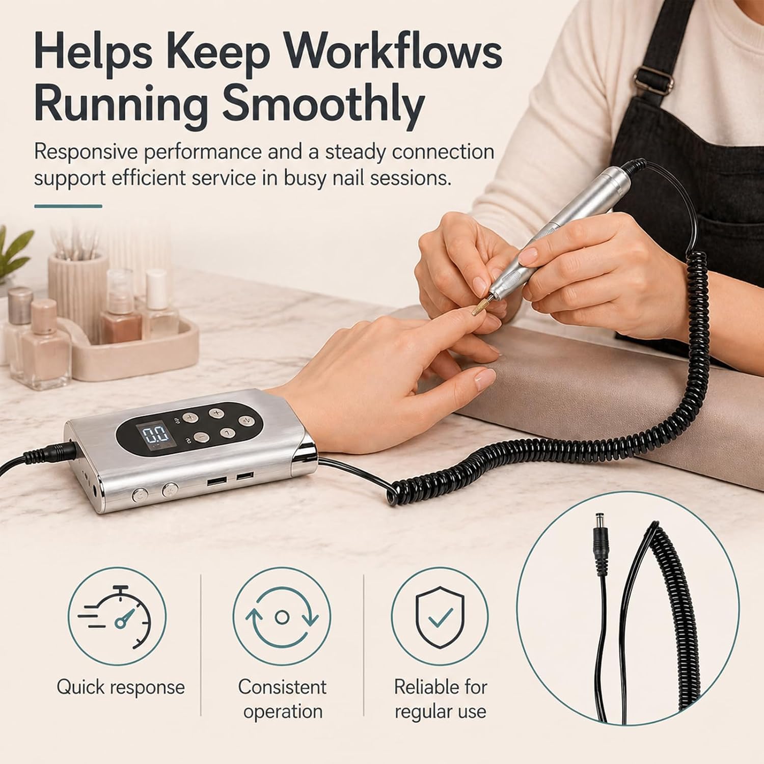 Nail Drill Cord Replacement,Manicure Machine Power Wire