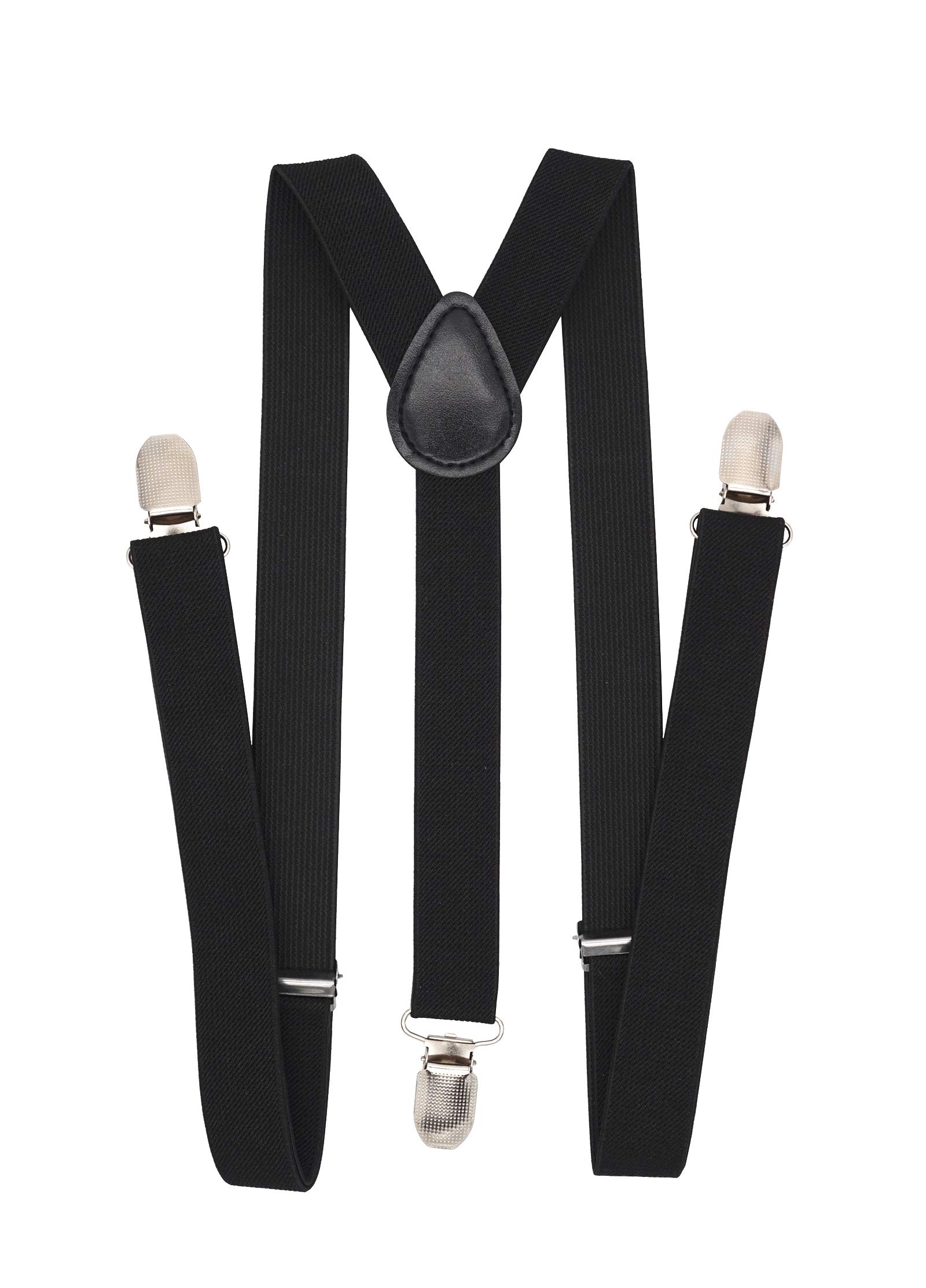 WannGeMens Suspenders 1" Inch Elastic Adjustable Y-Back Clip-on Suspender