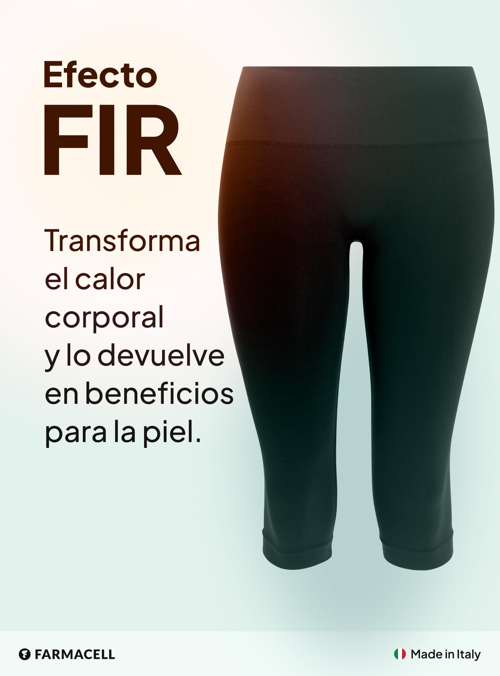 Farmacell Faja Pantalón Capri Mujer con Efecto FIR Anticelulitis, Made in Italy, 604Y