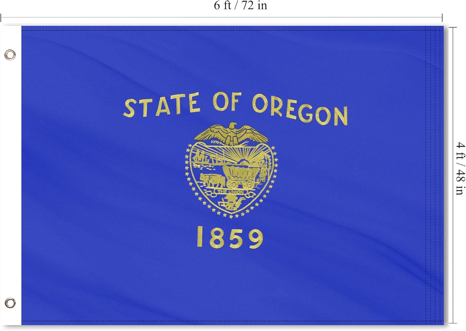 Oregon State Flag 4x6 Ft, Deluxe Embroidered Premium Polyester Durable OH Outside Flags, Indoor/Outdoor with Sewn Stripes and Brass Grommets - Image 9