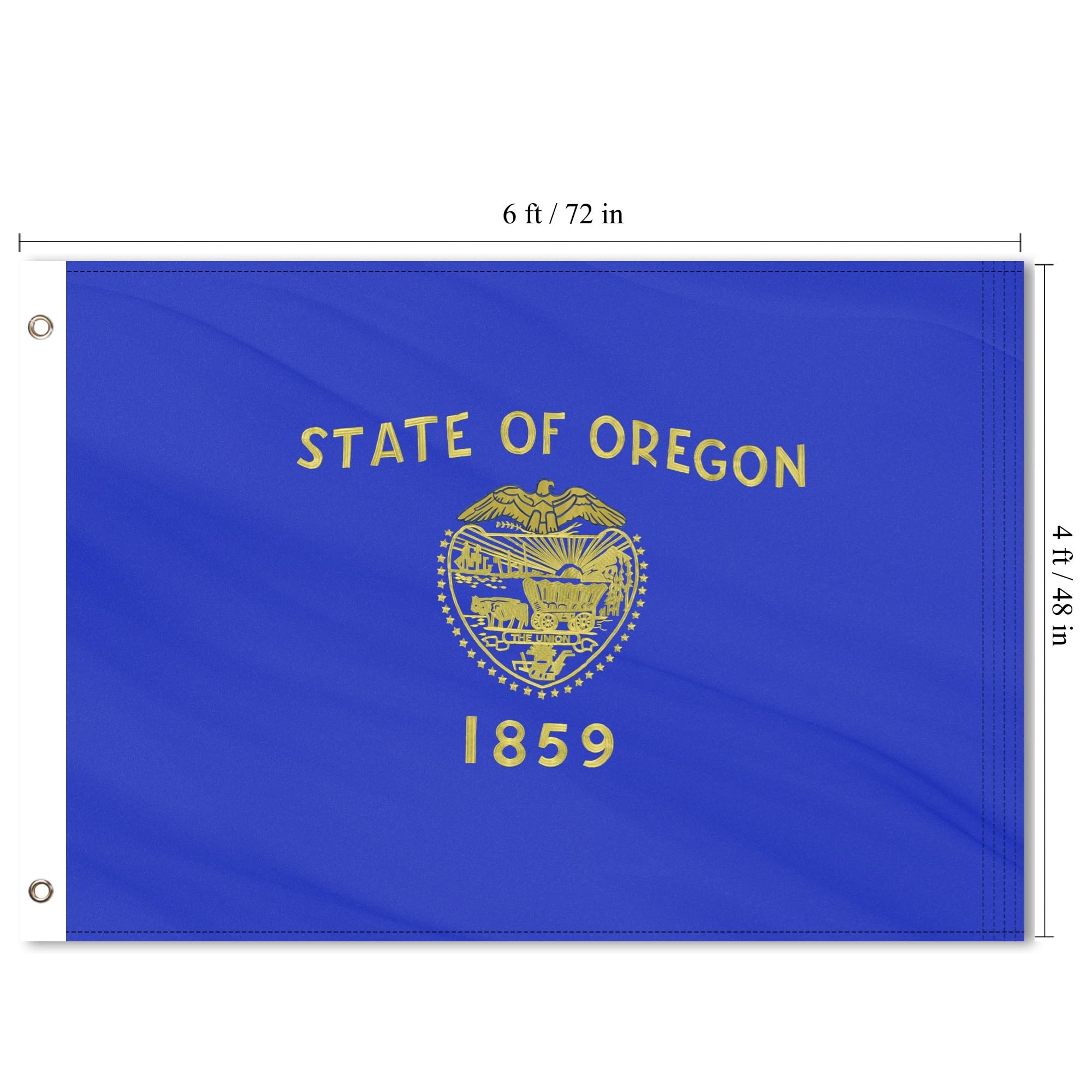 VICDRIA Bandera del estado de Oregon de 4 x 6 pies, poliéster bordado de lujo, resistente o duradero, para interiores y exteriores, rayas cosidas y ojales de latón