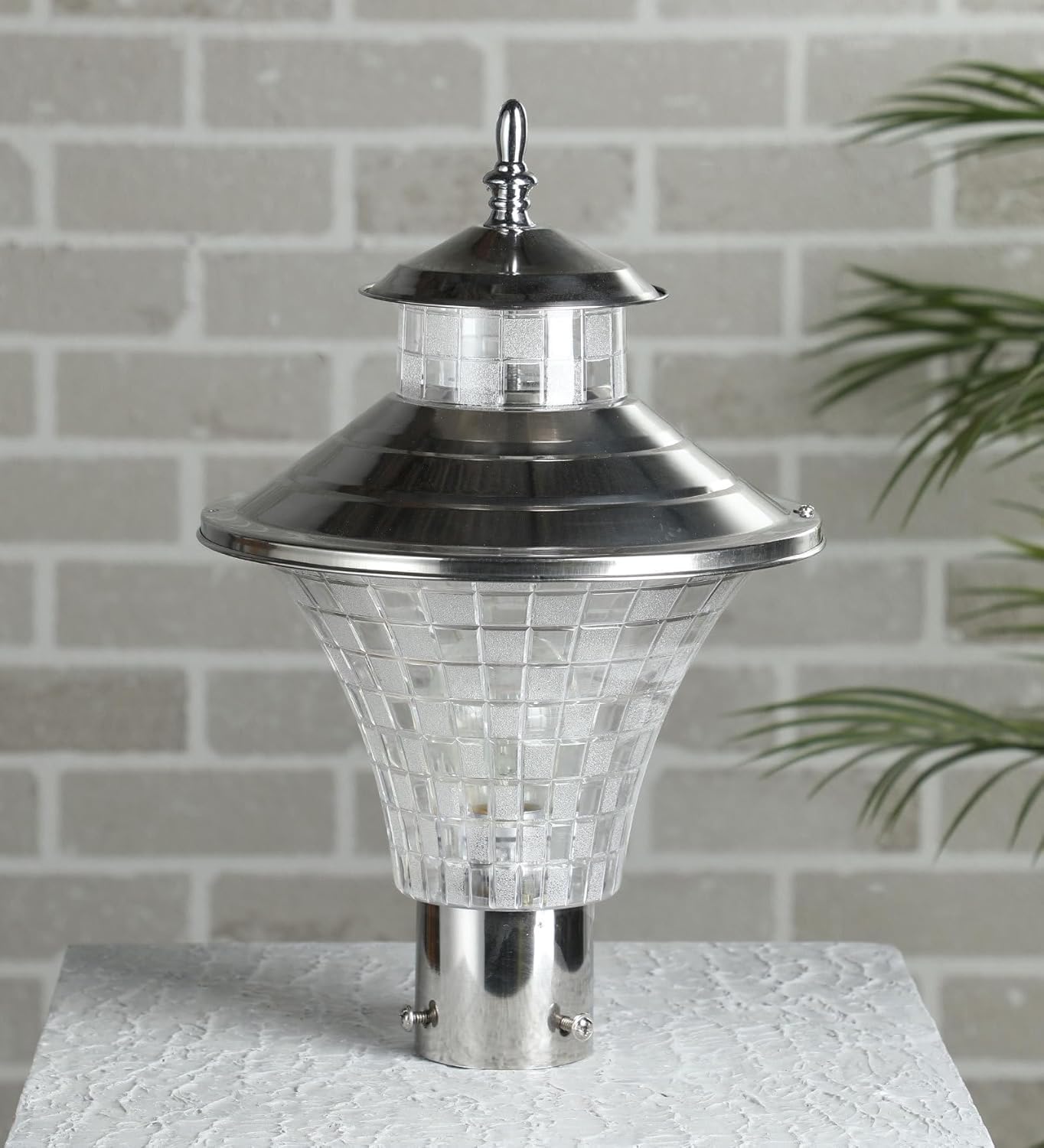 Outdoor Gate Pillar Post Light, Aluminium, Warm White, Waterproof, Hurricane Style, Post Mount, 26.5 x 19.8 cm-image-41