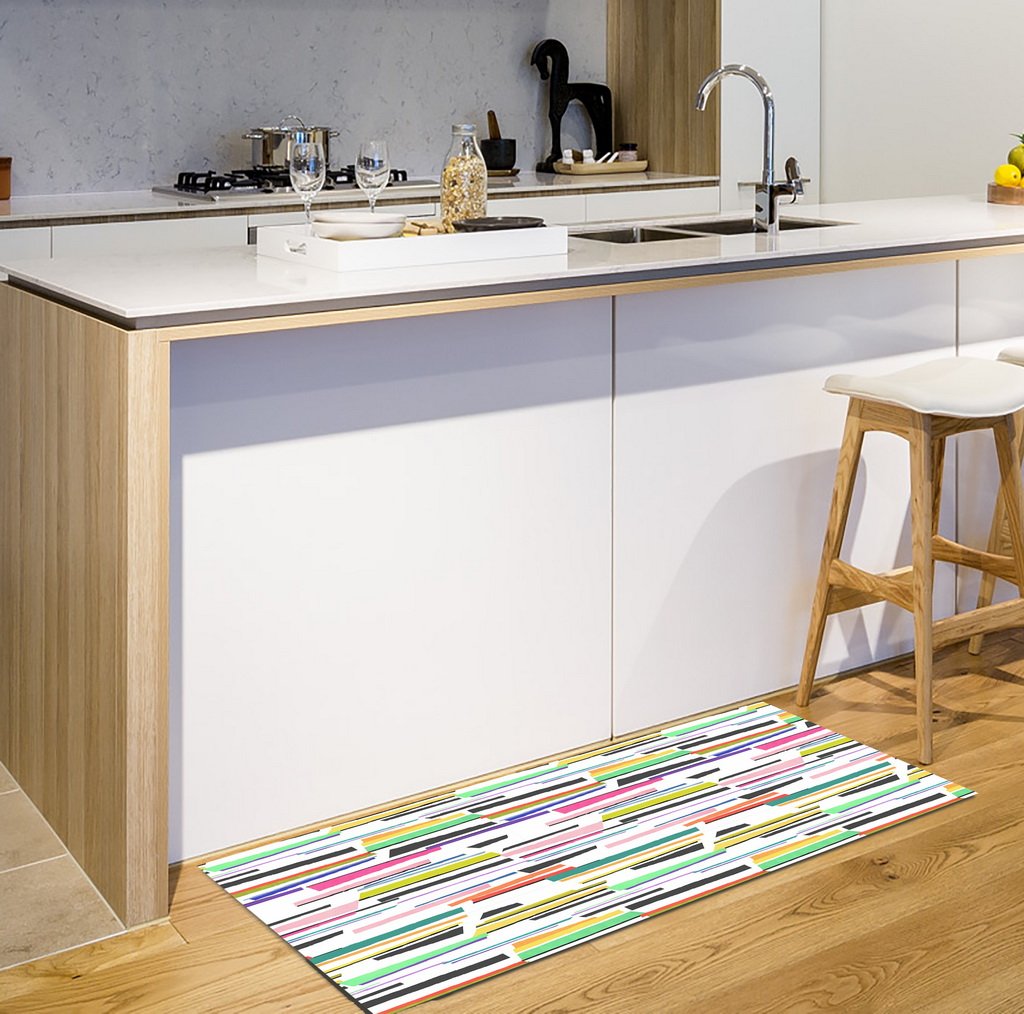 Vilber Gran Chef Rayas Alfombra, Vinilo, Multicolor, 50x140x0.2cm