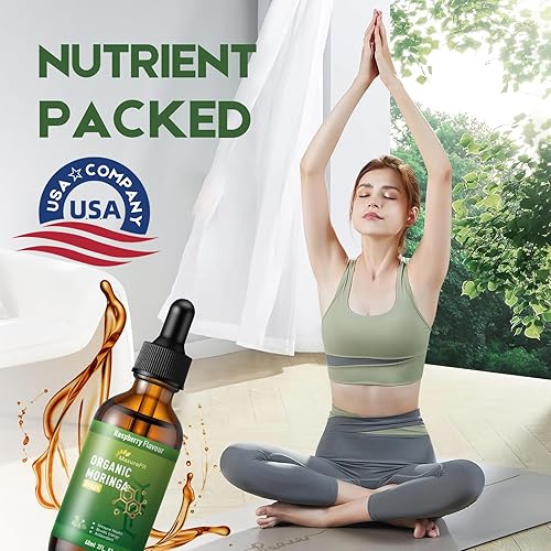 Miniatura 3 de Gotas líquidas de hoja de moringa pura, extracto de Moringa Oleifera gotas líquidas con vitamina C para apoyo inmunológico, antioxidante, salud