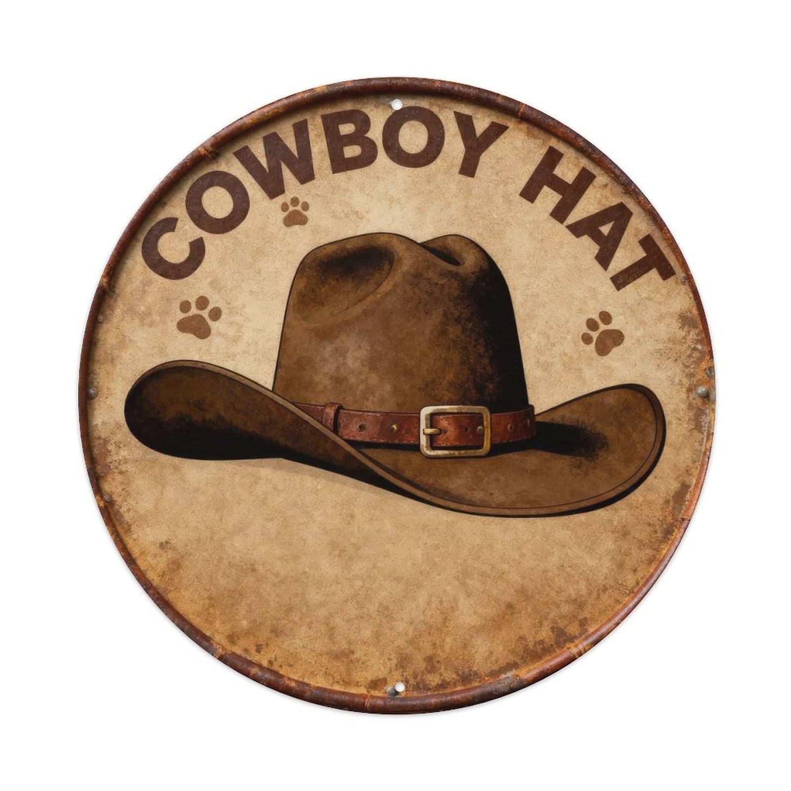 Cowboy Hat Metal Tin Sign Plaque