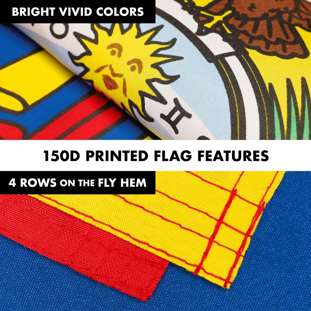 G128 Combo Pack: 6 Ft Spinning Flagpole (White) & Ecuador Flag 3x5 Ft Printed 150D Polyester, Brass Grommets (Flag Included) Aluminum Flag Pole
