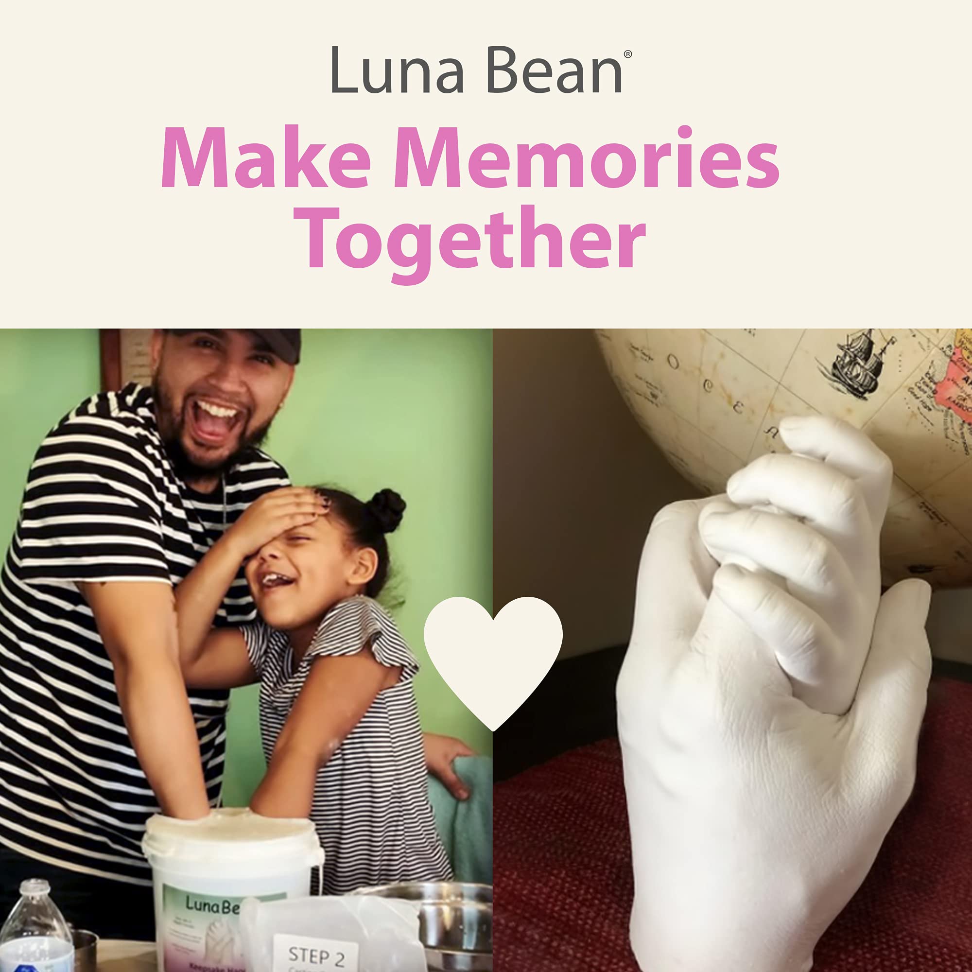 Luna Bean Keepsake Hands Casting KIT Family Hand Molding Clasped