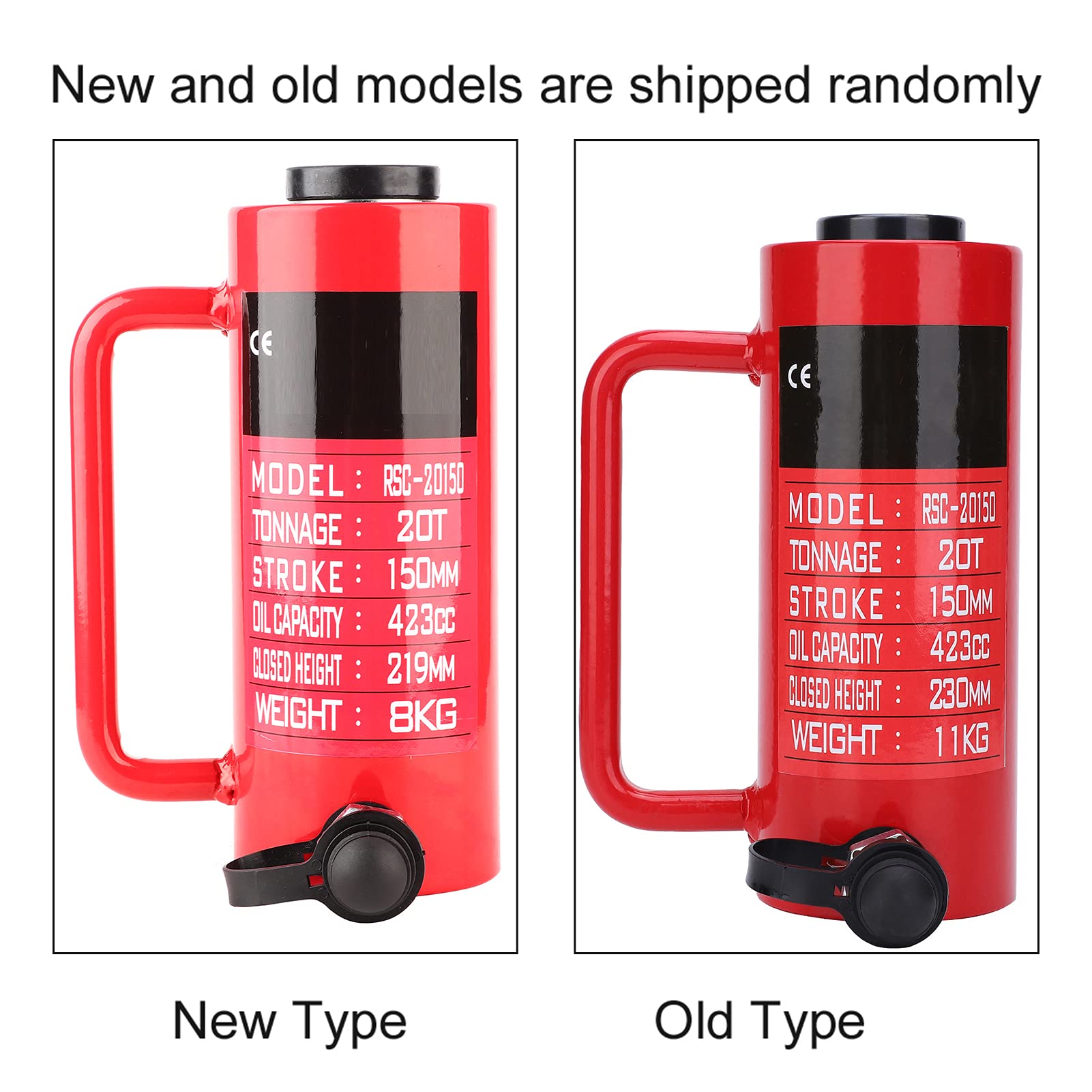 Generic Cilindro Hidráulico 20T, Herramienta de émbolo Ligera de para Uso Industrial, de 150 Mm, Color Rojo
