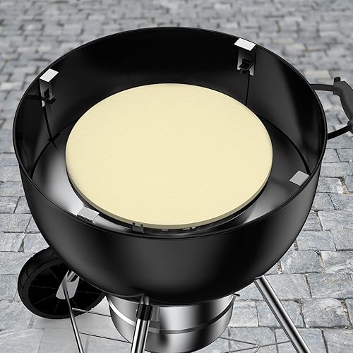 Miniatura 4 de WSM - Kit de parrilla de acero inoxidable para ahumar con piedra de pizza de 15 pulgadas y 4 soportes, kit de brillado para barbacoa WSM, accesorios