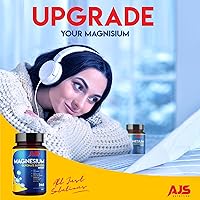 Vista 5 de AJS Glicinato de magnesio 400 mg, 246 tabletas de glicinato de magnesio, sin gluten, suplementos sin OMG, suplemento dietético de magnesio