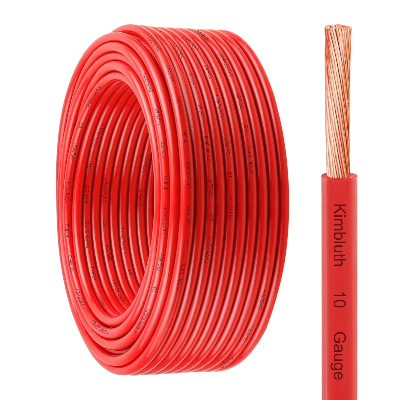THHN Wire 10 Gauge 150 FT Stranded Copper Wire, 10 AWG Copper Wire Rated up to 600V Building Wire Nylon Jacket for Residential, CNC, Ground,