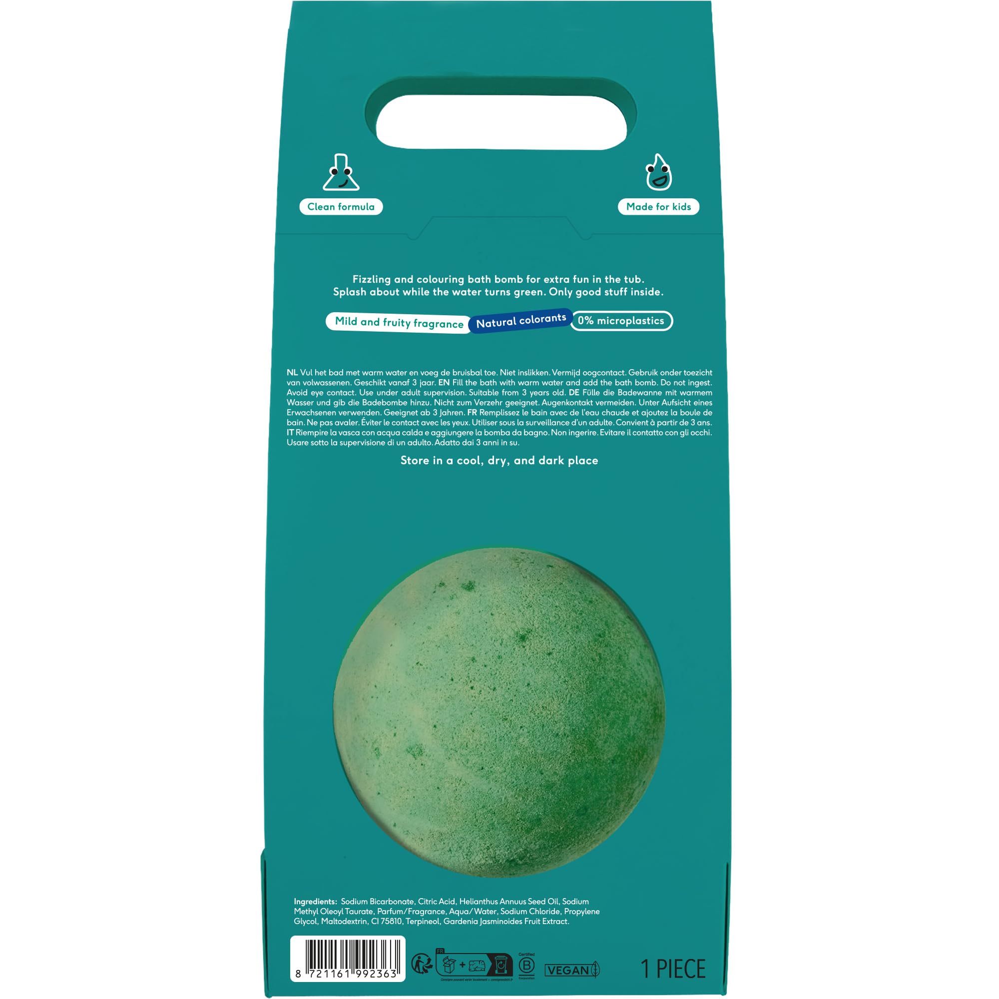 Naïf – Sels de bain pour enfants à partir de 3 ans – Plaisir de bain crépitant – Formule douce – 0% SLES – Testé dermatologiquement – Origine naturelle – 40 g